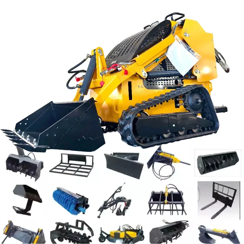 Crawler Skid Steer Loaders Mini Small Skid Steer Track Loader With Attachments