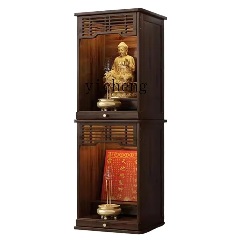 

Zws. Wall-mounted Guanyin statue, God of Wealth cabinet, altar cabinet, shrine cabinet, Bodhisattva worship platform