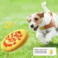 New Plush Dog Toy Doughnut Pizza Shape Pet Squeaky Toys for Small Large Dogs Cleaning Teeth Puppy Chew Sound Toy Pet Supplies 5