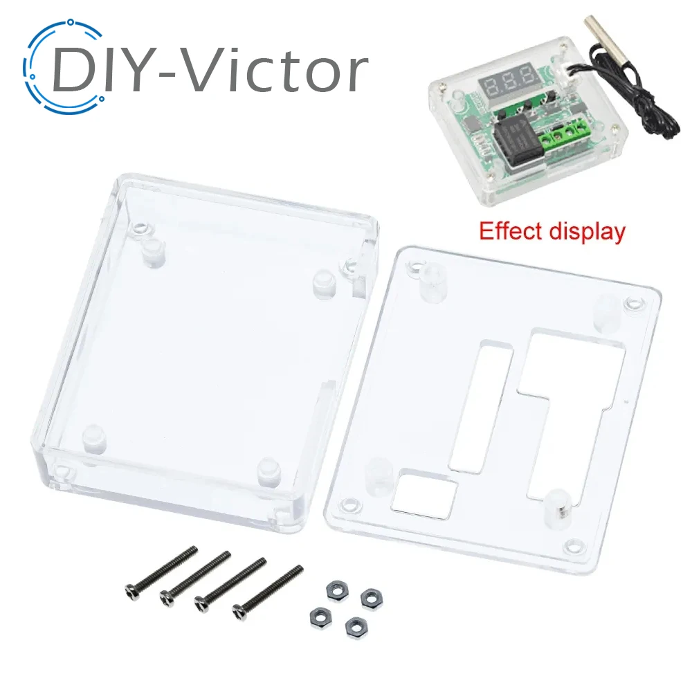 W1209 DC12V cool temp thermostat temperature control switch temperature controller Acrylic case transparentBox