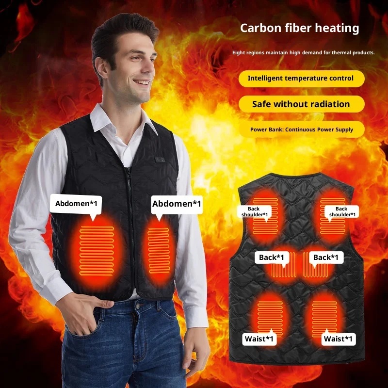 

Intelligent Heating Smart Vest USB Charging Double Control Constant Temperature Electric Heating Autumn Winter Warm Neck V-neck