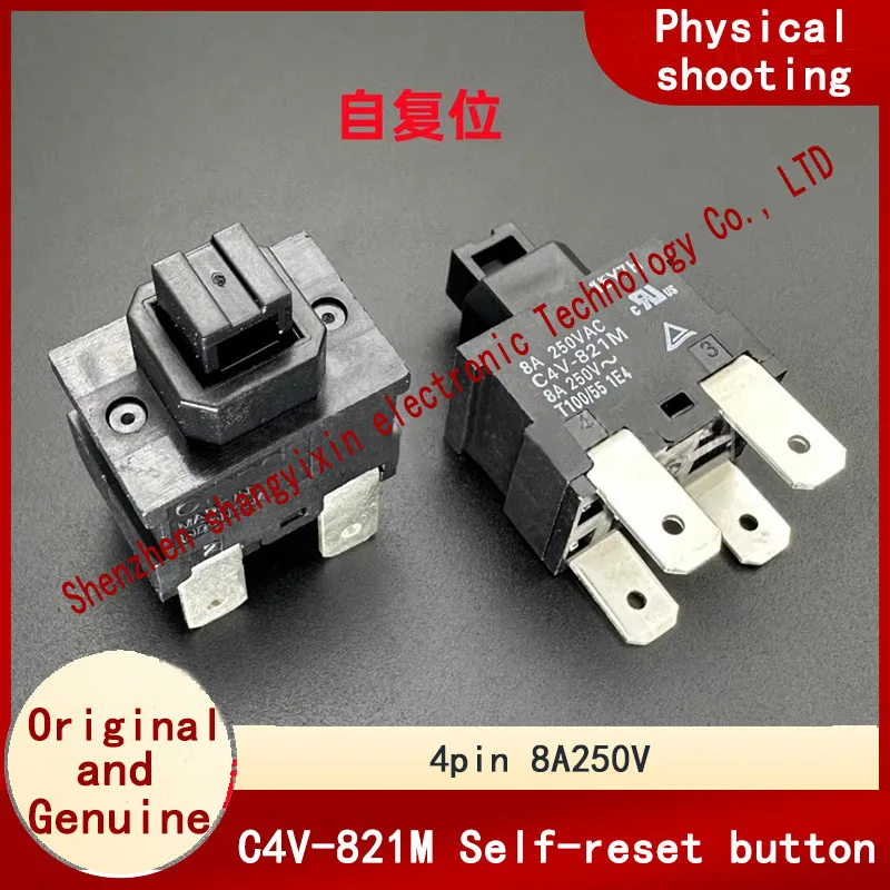 

Оригинальный концевой переключатель C4V-821M, 4-контактный переключатель с автосбросом без замка, 8A250V T100/55 21*15 мм
