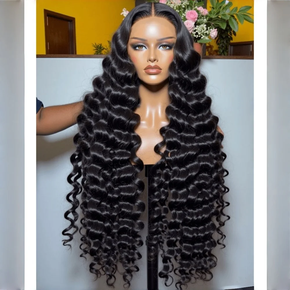 250% densidad 13X6 peluca rizada del cabello humano de las pelucas del frente del cordón de la onda profunda de 30 pulgadas