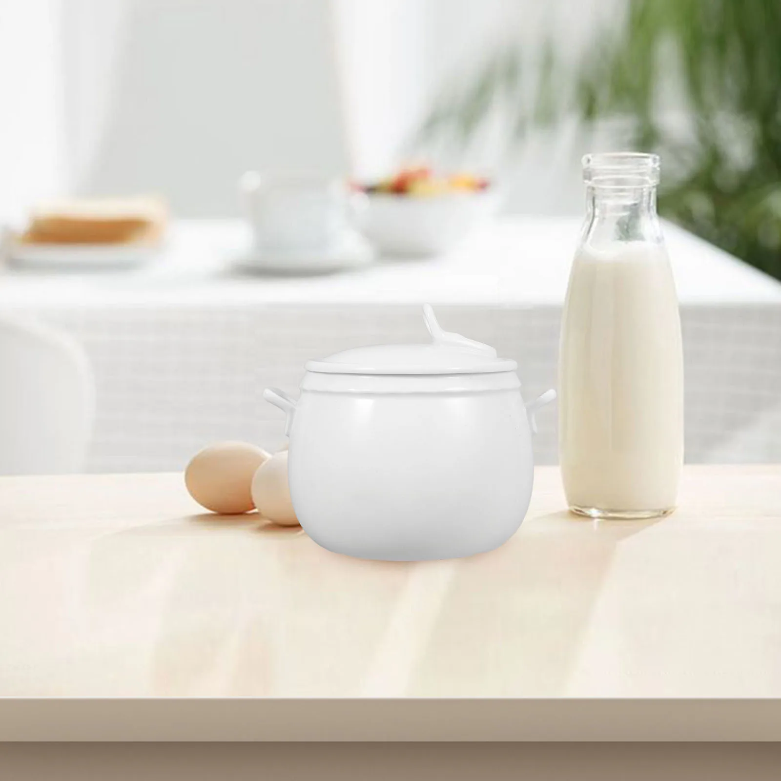 

1Set Ceramic Multi-Function Soup Bowl Compact Stew Pot Mushroom Shape Thickened Deepened Egg Steamed Bowl Baking Kitchen Supply