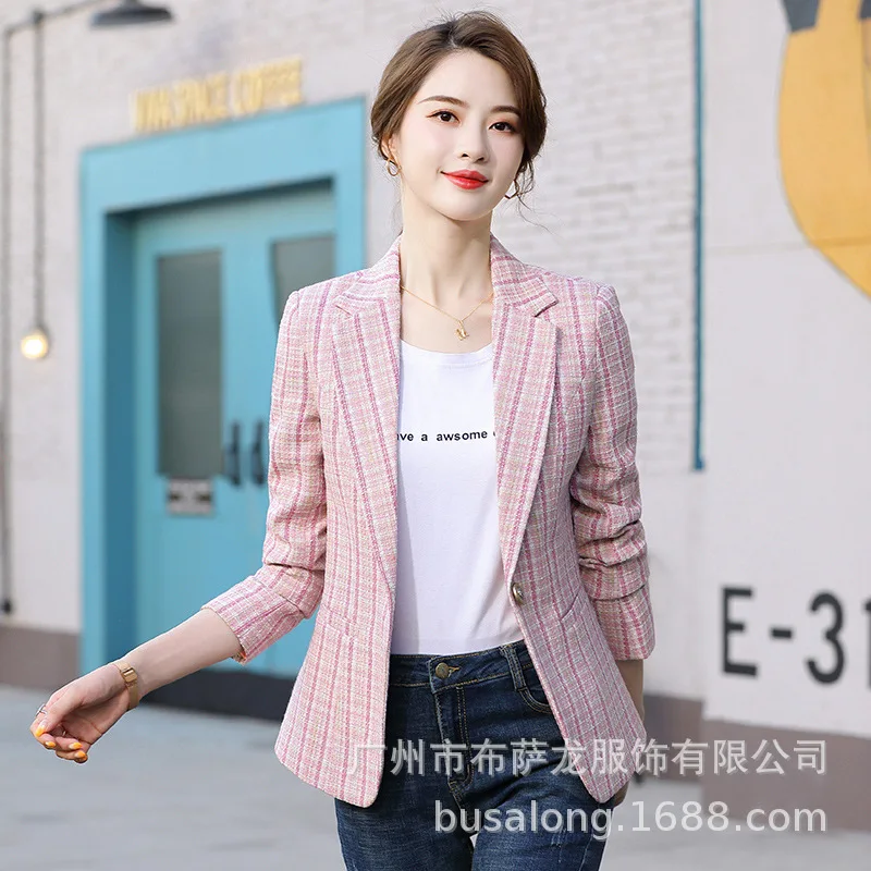 2025Autumn Style Elegant Fashion Blazer Single Jacket Women Long Sleeve Professional Small Blazer Formal Women Jacket Workwear M