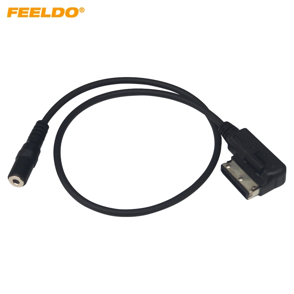 

FEELDO Car 3.5mm Female Jack Line AMI to AUX IN Headphone Port Adapter Audio Input Cable for MDI Audi Q5 A5 A7 R7 S5 Q7 A6L AUX