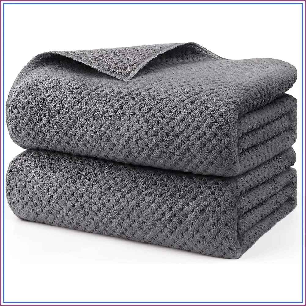 

Ultra Soft Bath Towels Set of 2 (35x70 Inches), Quick Drying Lightweight Towels for Bathroom, Yoga, SPA, Fitness, Grey