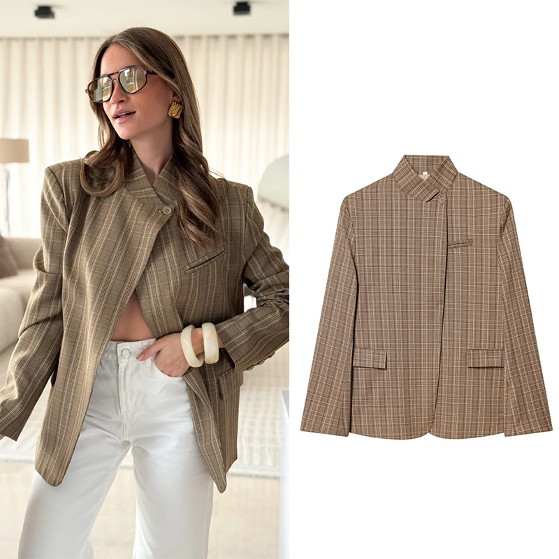 

Women's Blazers Fashion Single Button Long Sleeves Blazers Coats Spring New Casual Female Outerwear Chic Tops