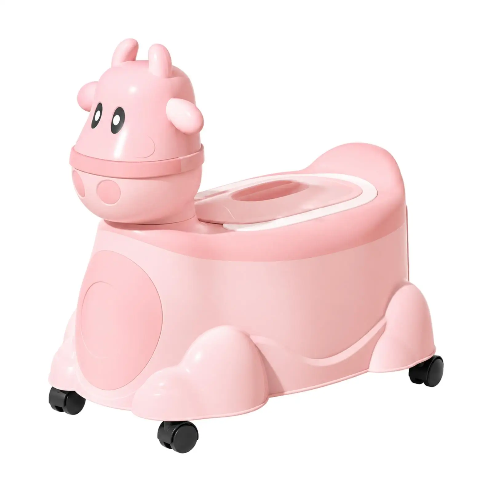 PP Child Training Toilet Animal Potty Chair with Wheels and Pull Out Tray for Young Kid Nursery Toilet Learning
