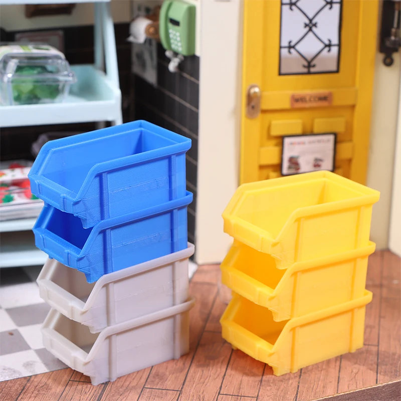 1:12 Dollhouse Miniature Stackable Storage Basket Food Vegetable Bread Milk Drink Frame Model Kitchen Toy Doll House Accessories