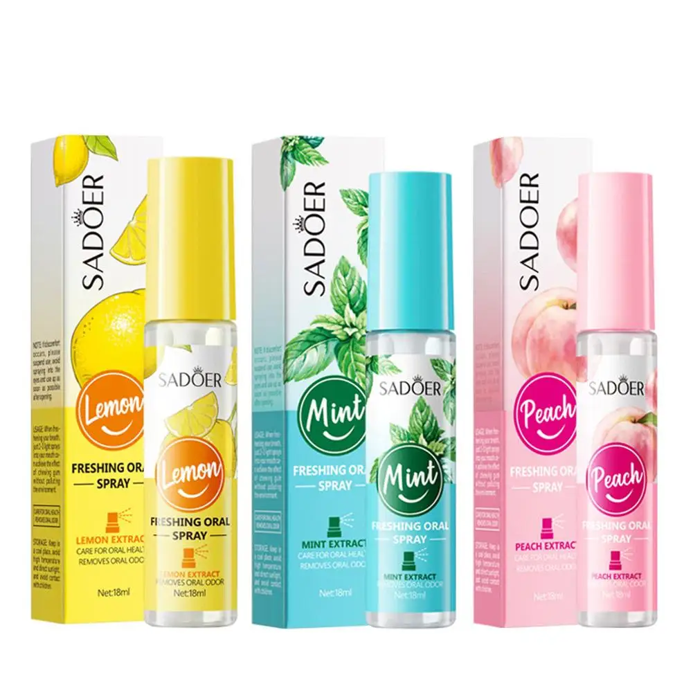 Fresh Breath Spray Oral Spray Remove Bad Breath Mint, Lemon Gum Care Portable Deodorizing Spray For Oral Health Care