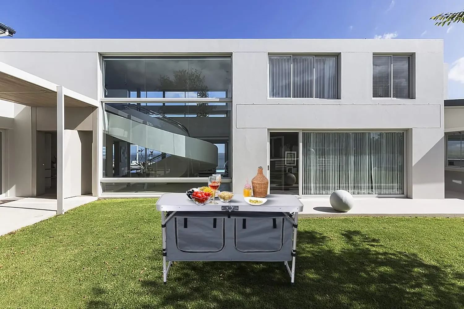 Customizable-Camping Table, Folding Table Height Adjustable, Camp Table, Storage Kitchen Table, Lightweight Aluminum, With Carry