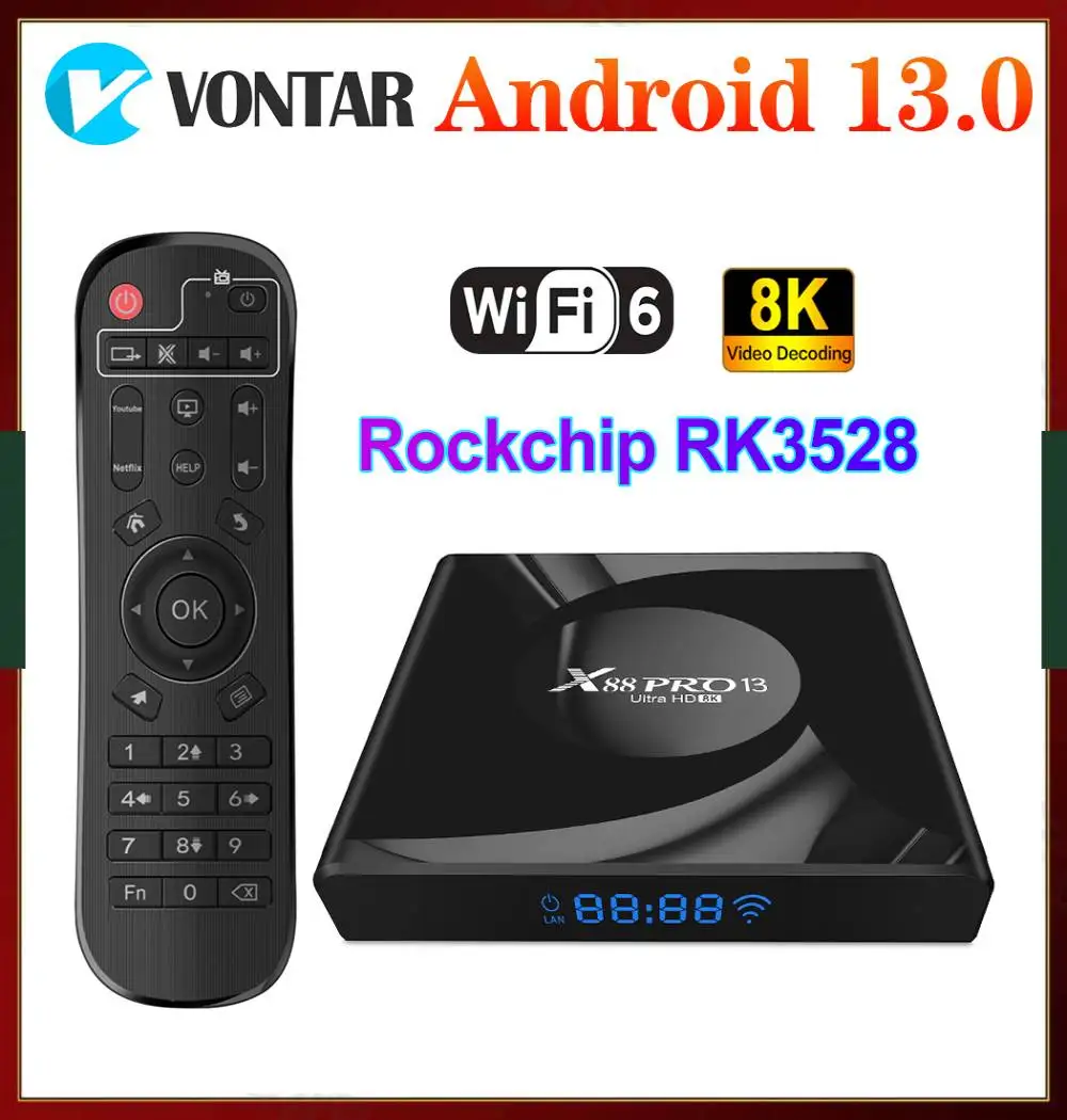 

RK3528 Android 13.0 ТВ-приставка Android 13 четырехъядерный ТВ-бокс декодирование видео 4K 60fps Wifi6 BT5.0 ТВ-приставка 8K медиаплеер