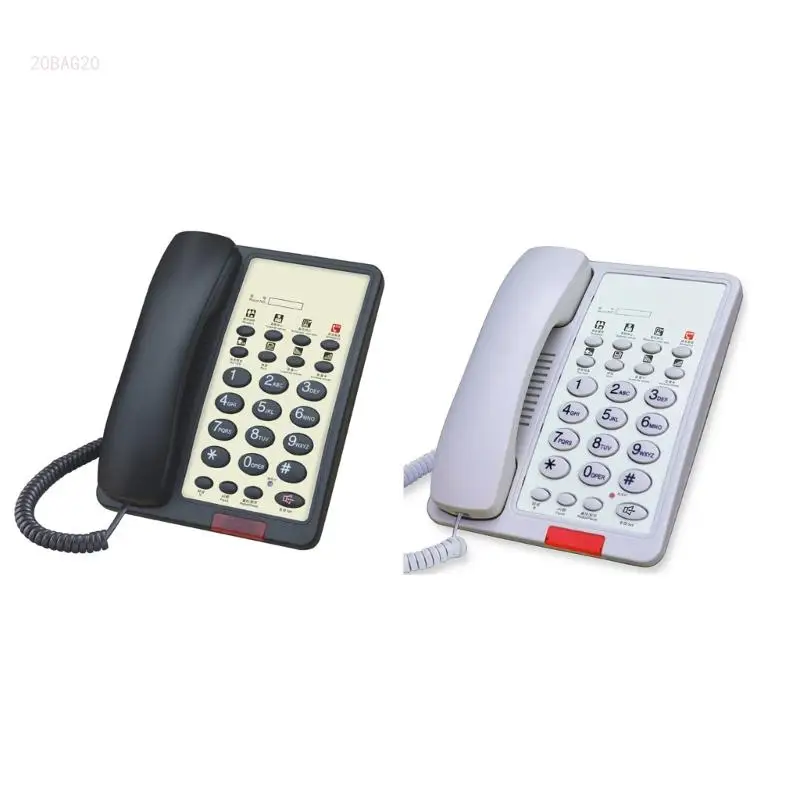 L016B Hotel Front Desk Telephone Fixed Landline Phone with Clear Call Quality Energy Saving for Hotel and Office Use