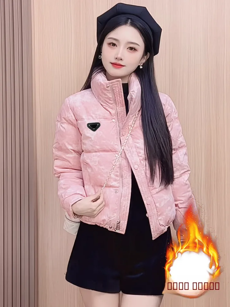 

Deep Winter Thiened Fce Lined Long Sve Warm Jaet Women's Faionable Cotton down Coat Korean Sle Loose Fit