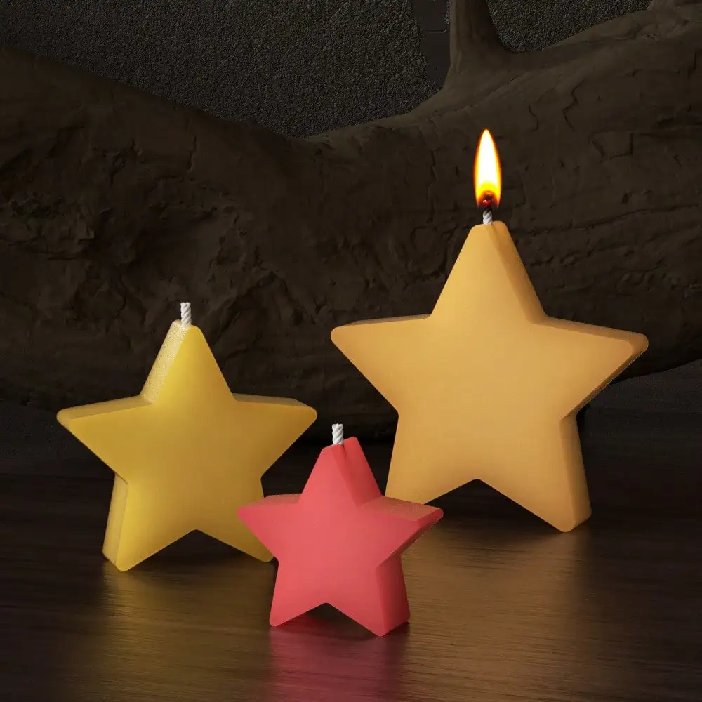 Mehrteilige Pentagramm-Silikonform für Duftkerzen DIY Harz- und Gipsherstellungszubehör Handgemachtes Kunsthandwerk für Ramadan Heimdekoration Geschenke