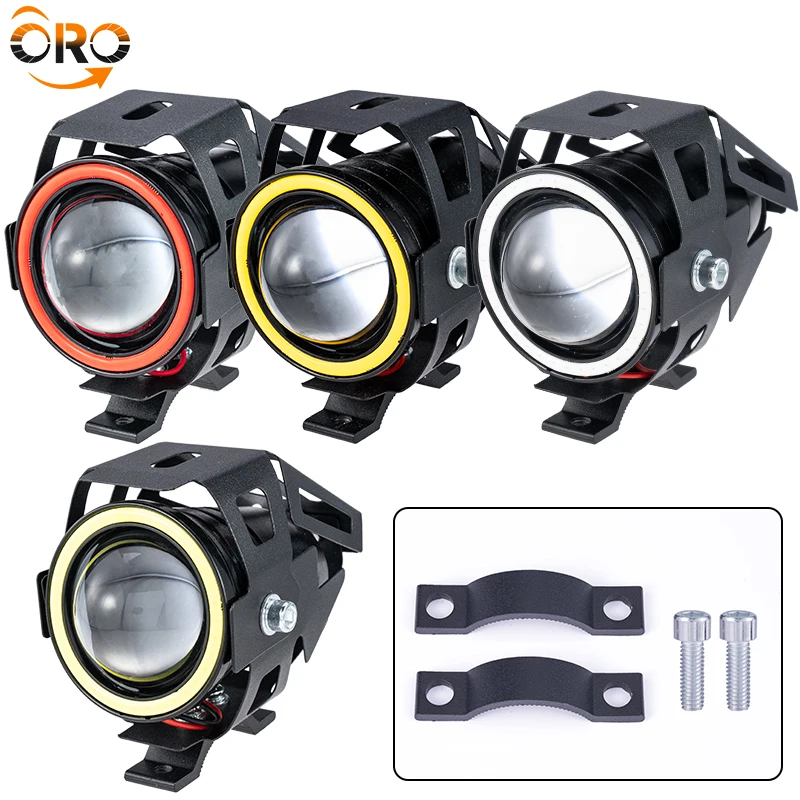 1pcs Motorcycle Headlight Fog Lights Super Bright Eyes Additional Spotlights Universal Auxiliary U7 Mini LED Driving Lamp