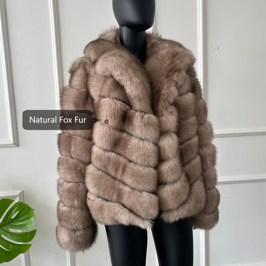 Women\'s Natural Fur Coat Short Real Fox Fur Coats Winter Jacket With Fur Luxury Brand Coats For Women 2023