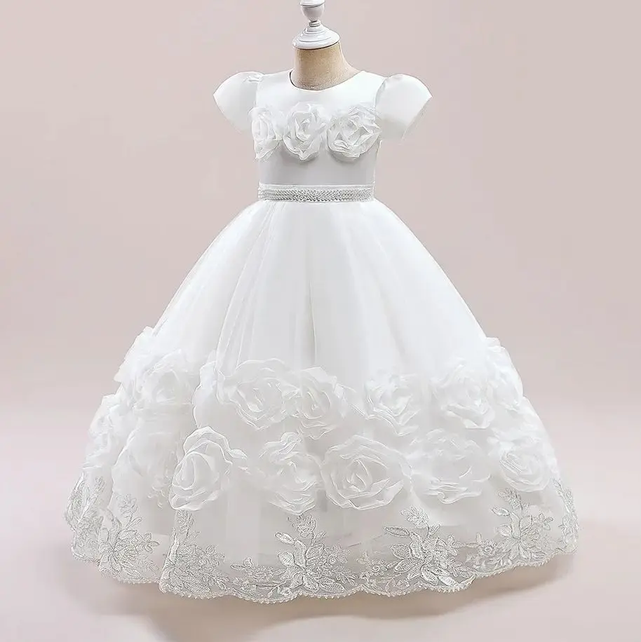 Princess Girl Party Dress Gown Flower Girls' Wedding Dresses Kid's Green Clothes