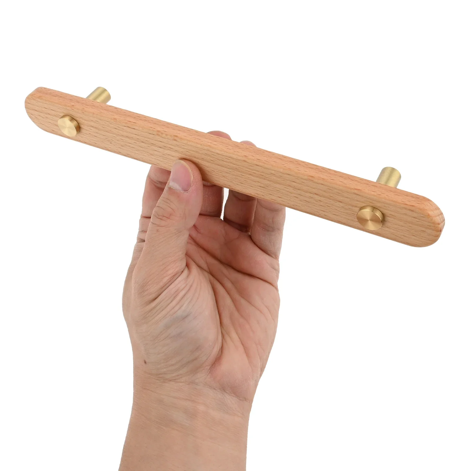 1Pc Maniglia in legno a forma di ponte Maniglie per porte dell'armadio con cassetti uniche Manopole per armadi Mobili per hardware decorativo con viti