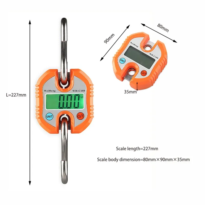 Wagi wiszące elektroniczna 150kg 50g cyfrowa stal hak ze stali o wadze waga dźwigowa LCD pętelka ryba wytrzymała waga