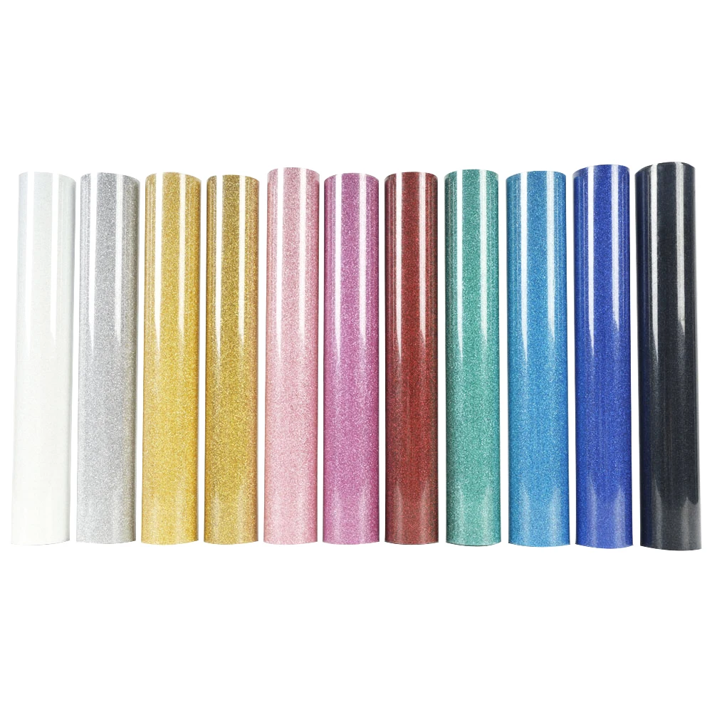 

Glitter HTV Vinyl, Heat Transfer Vinyl for T Shirt, Iron On Vinyl For All Cutter Machine, Easy to Cut &Weed