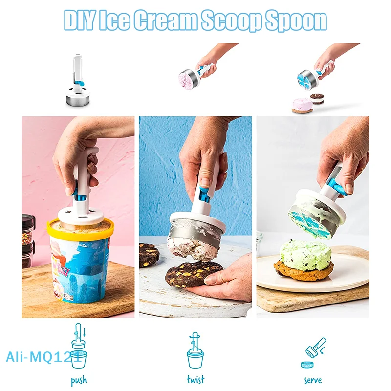 

1Pcs Ice Cream Scoop Spoon Stainless Steel Spoon For DIY Ice Cream Making Home Kitchen Supplies Baking Tool Summer Dessert Tool