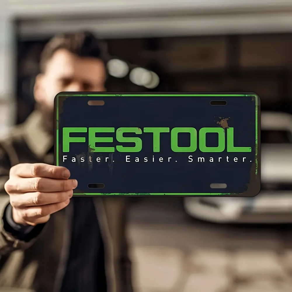Festool Aluminum Wall Hanging Decorative Plaque -  Vintage Sign for Home, Room, Restaurant, Bar, Cafe, Garage Decor - Easy Insta