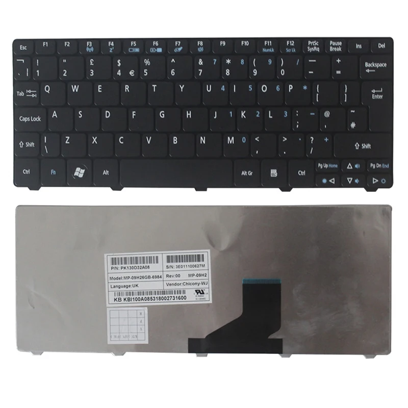 New UK keyboard for Acer Aspire One D255 D257 AOD257 D260 D270 521 532 532H 533 AO521 AO533 NAV50 UK laptop keyboard