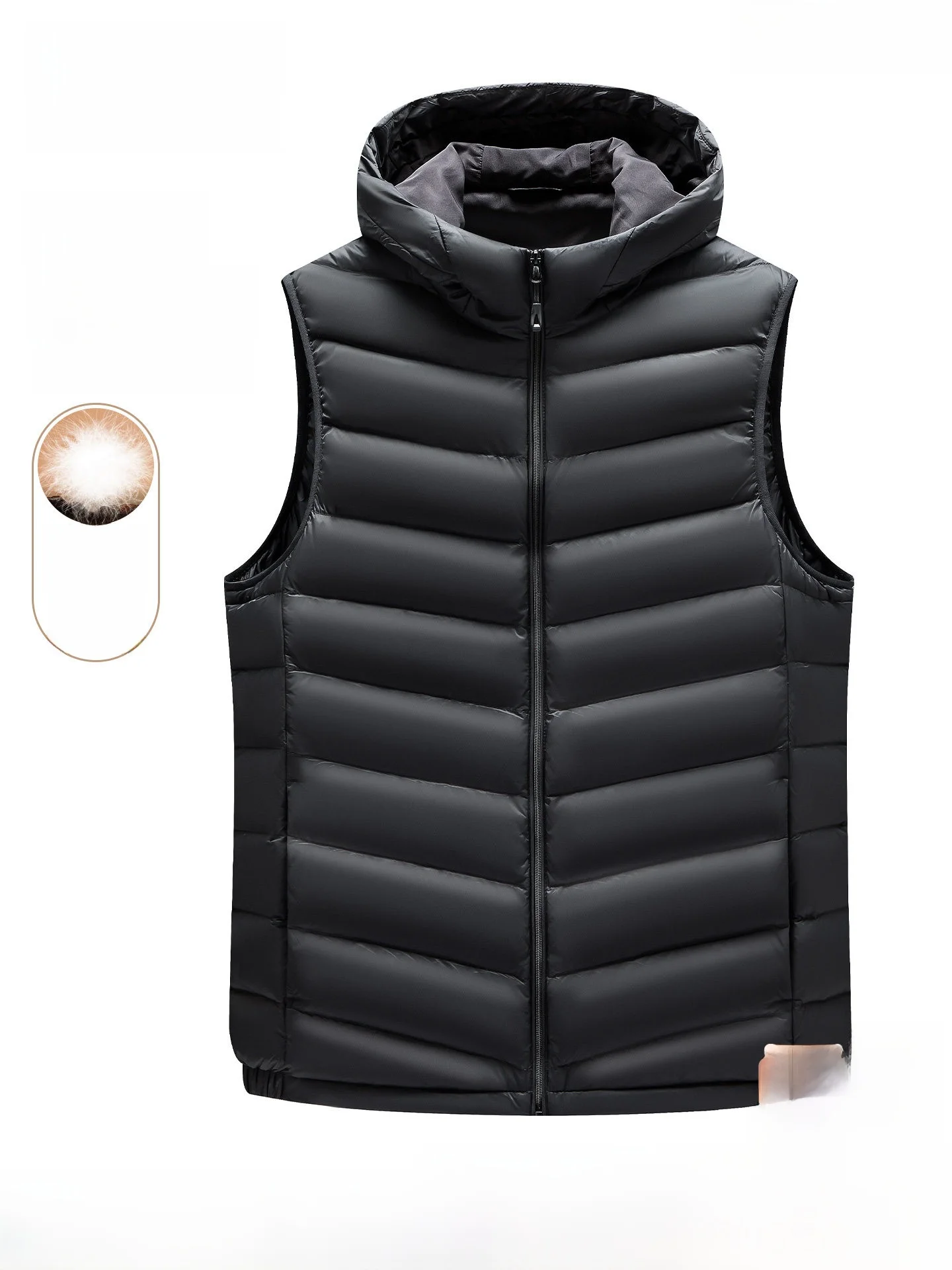 Romon Men's Lightweight down Vest Outdoor Sports Jacket Casual Style Nylon Fabric Duck Feather Fill Thin Model Versatile Oute...