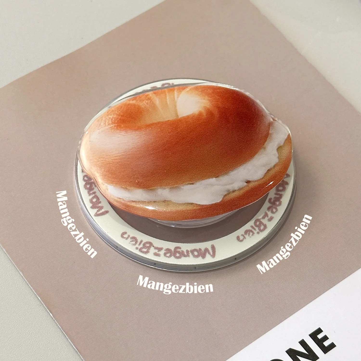 

Bagel Bread Magnetic Phone Grip Tok Holder Ins Style Phone Stand Bracket Strong Magnet Finger Socket for Cell Mobile Universal