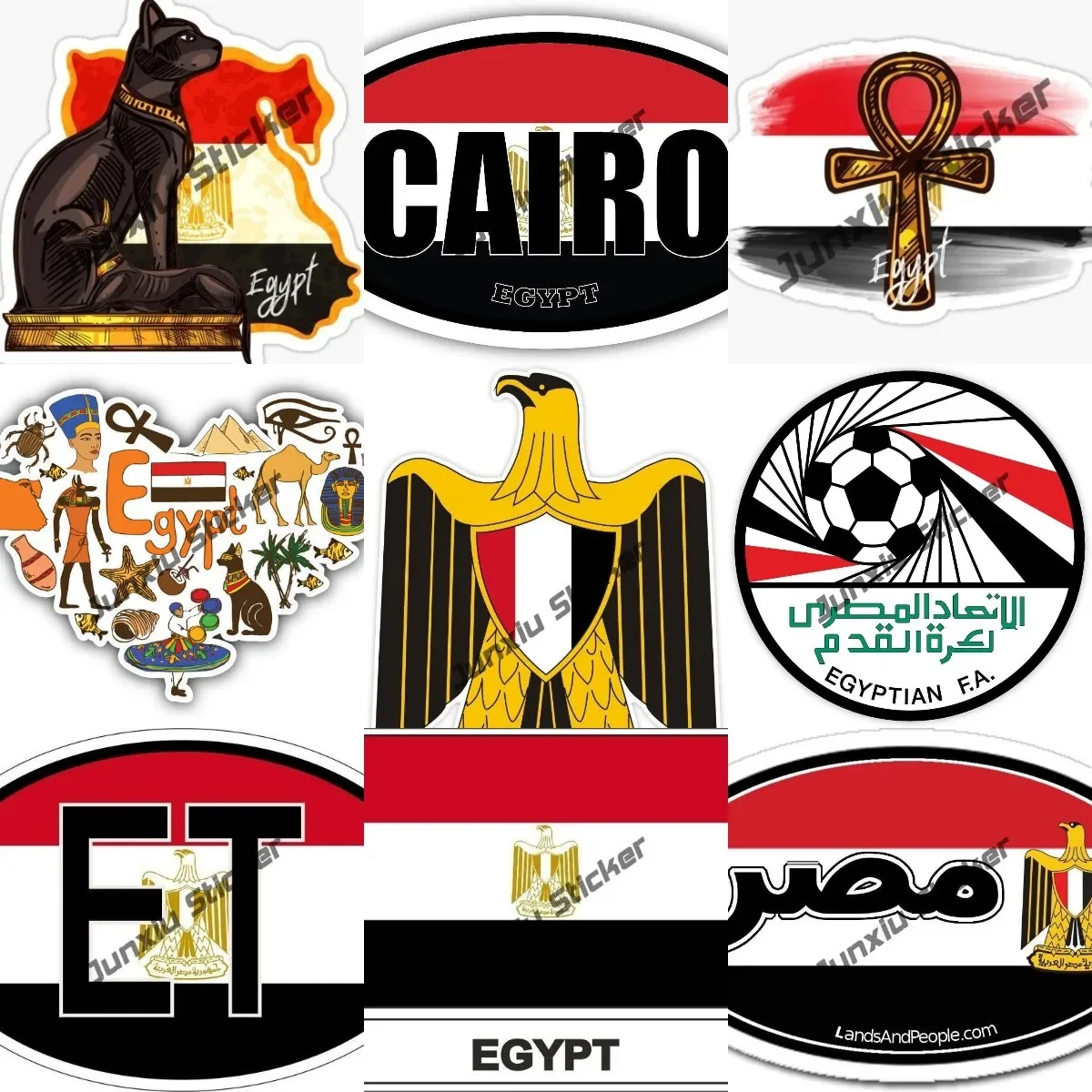 

Egypt in Arabic Flag Car Sticker Egyptian Cairo Giza Flag Oval Vinyl Decal Symbols Heat Stickers Decor Glue Sticker for Car SUV