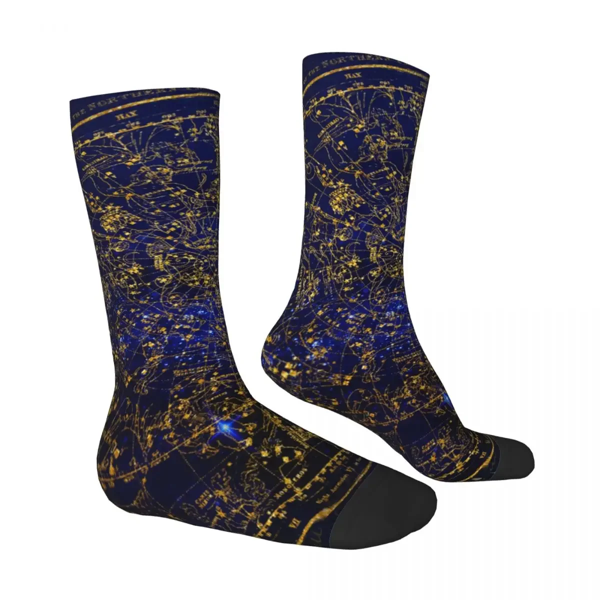 Calcetines de baloncesto para hombre y mujer, medias sin costuras, transpirables, Hip Hop, constelación del hemisferio norte, astrología del zodiaco