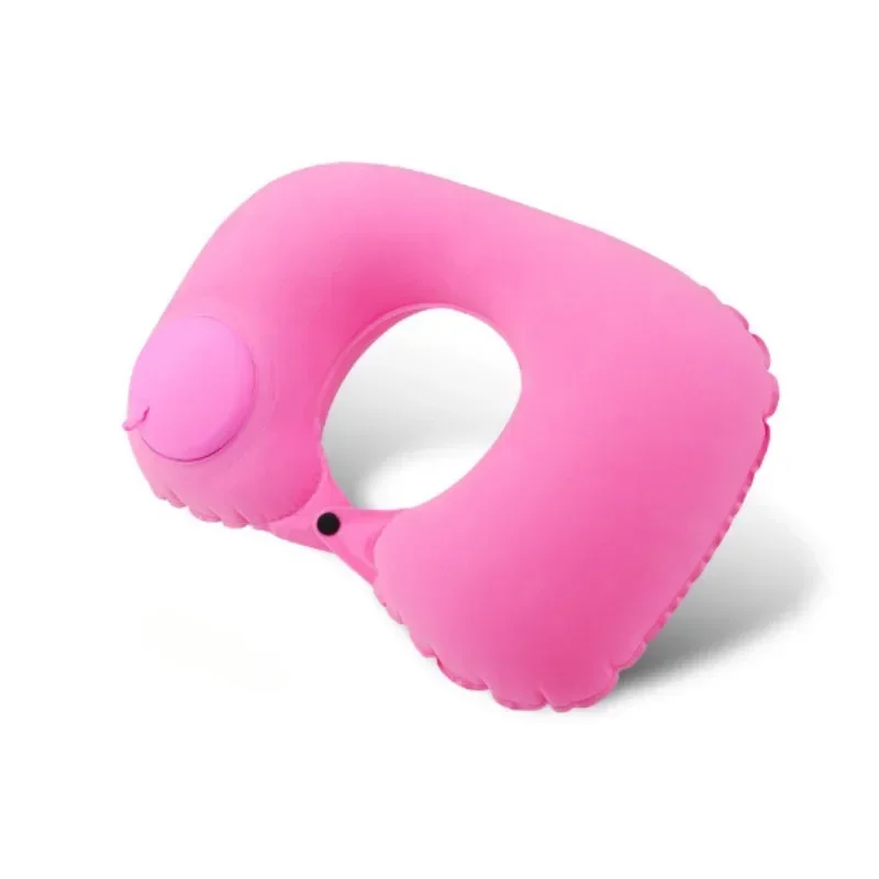 U-Shape Neck Pillow, Outdoor Travel Push Type Auto Inflatable Neck Pillow Pillow Camping Car Headrest Car Accessories Interior