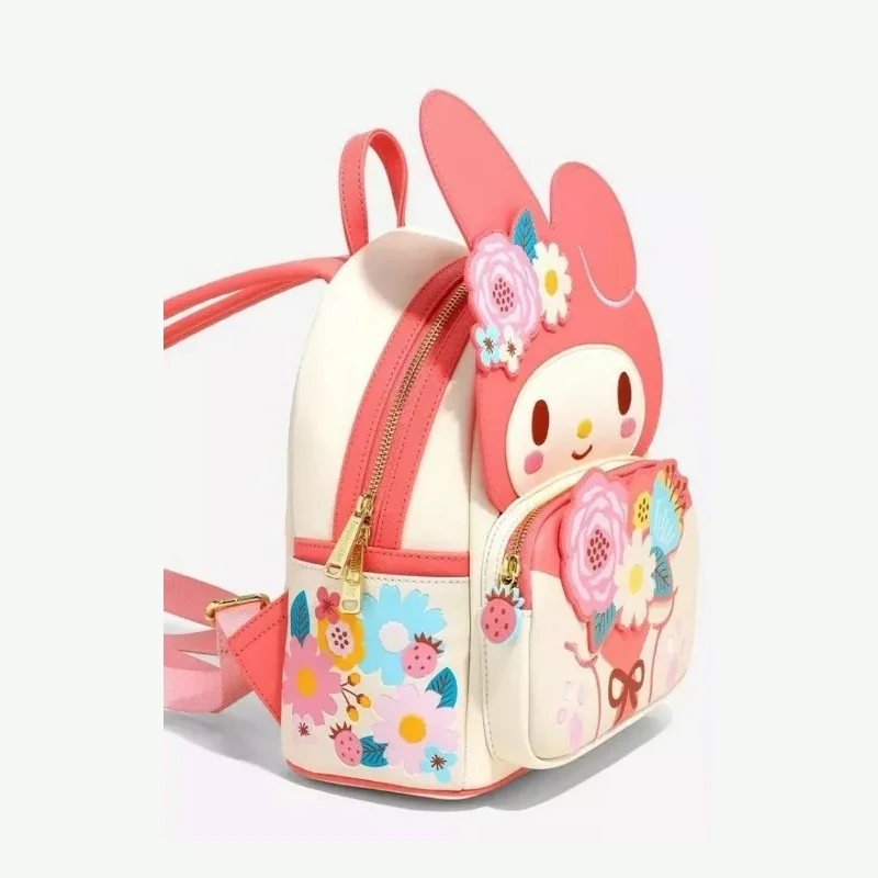 NEU Loungefly Sanrio My Melody Figural Blumenmuster Mini Backpack Wallet