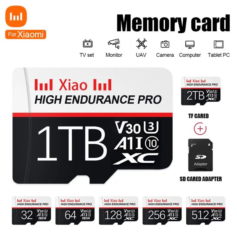 For Xiaomi Micro TF/SD Card 1TB Class 10 High Speed A1 Memory Card 128GB Flash TF Card V30 512GB SD Card For Phone Computer PC