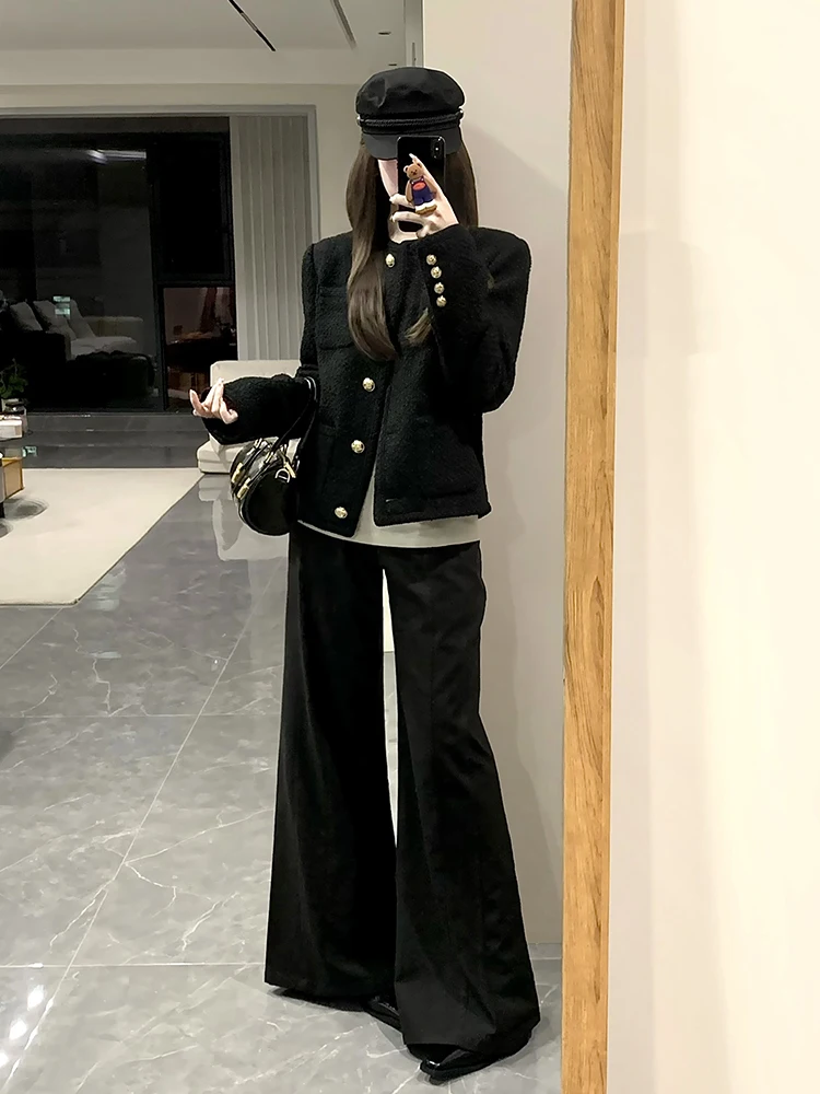 

Жакет из твида с пуговицами, женский, осенний, ретро, винтажный, классический, кожаный, бесшовный, элегантный, для светских мероприятий, в стиле леди, модный, трендовый, шикарный