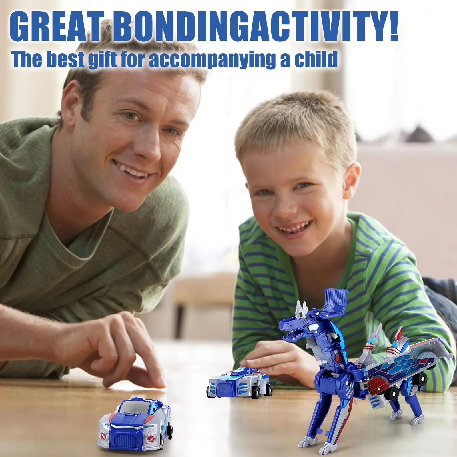 Brinquedo de carro transformador magnético 2 em 1 para crianças – Robô unicórnio e dinossauro, presente educacional de corrida de deformação de impacto DIY