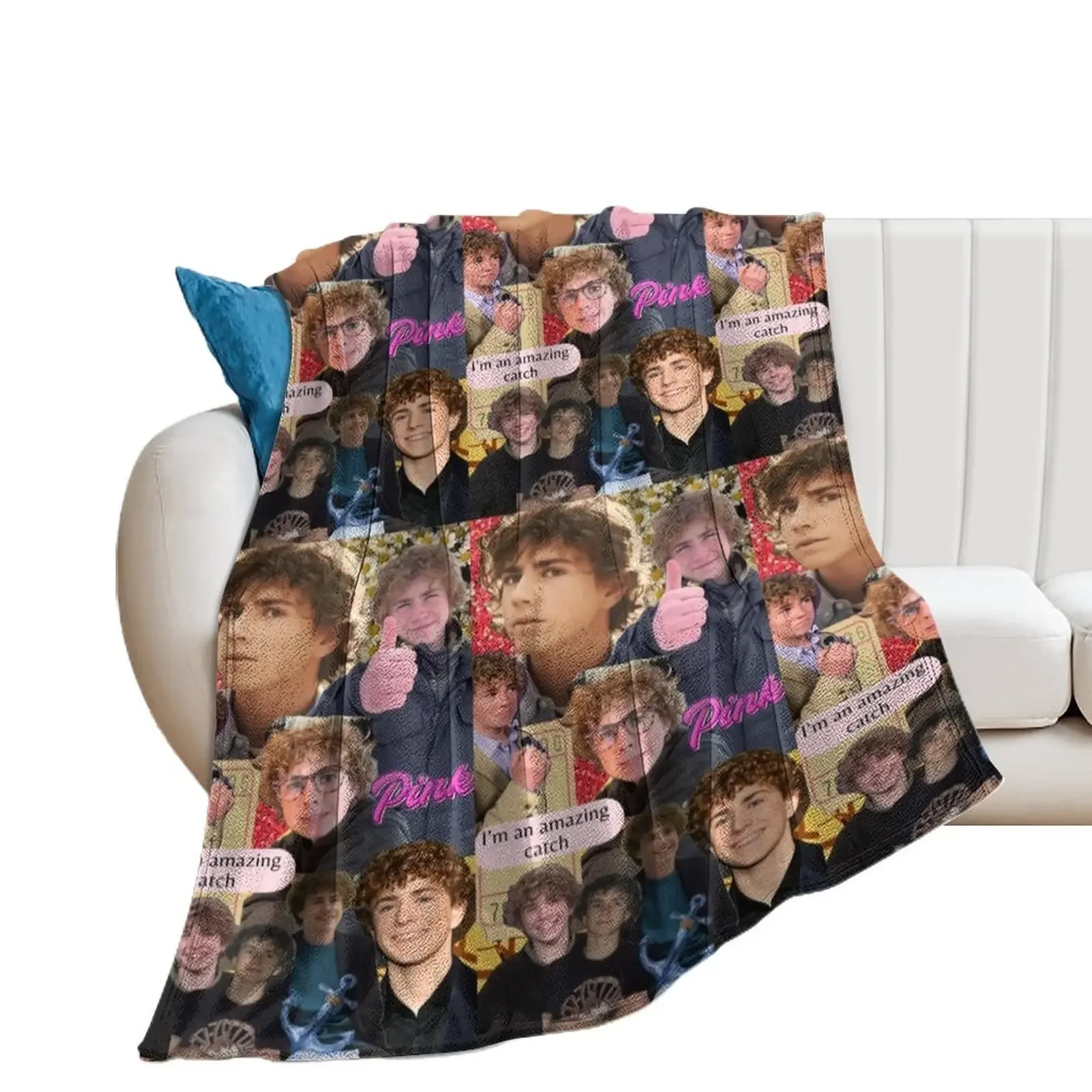 

percy jackson walker scobell collage Throw Blanket valentine gift ideas anime Sofa Blankets