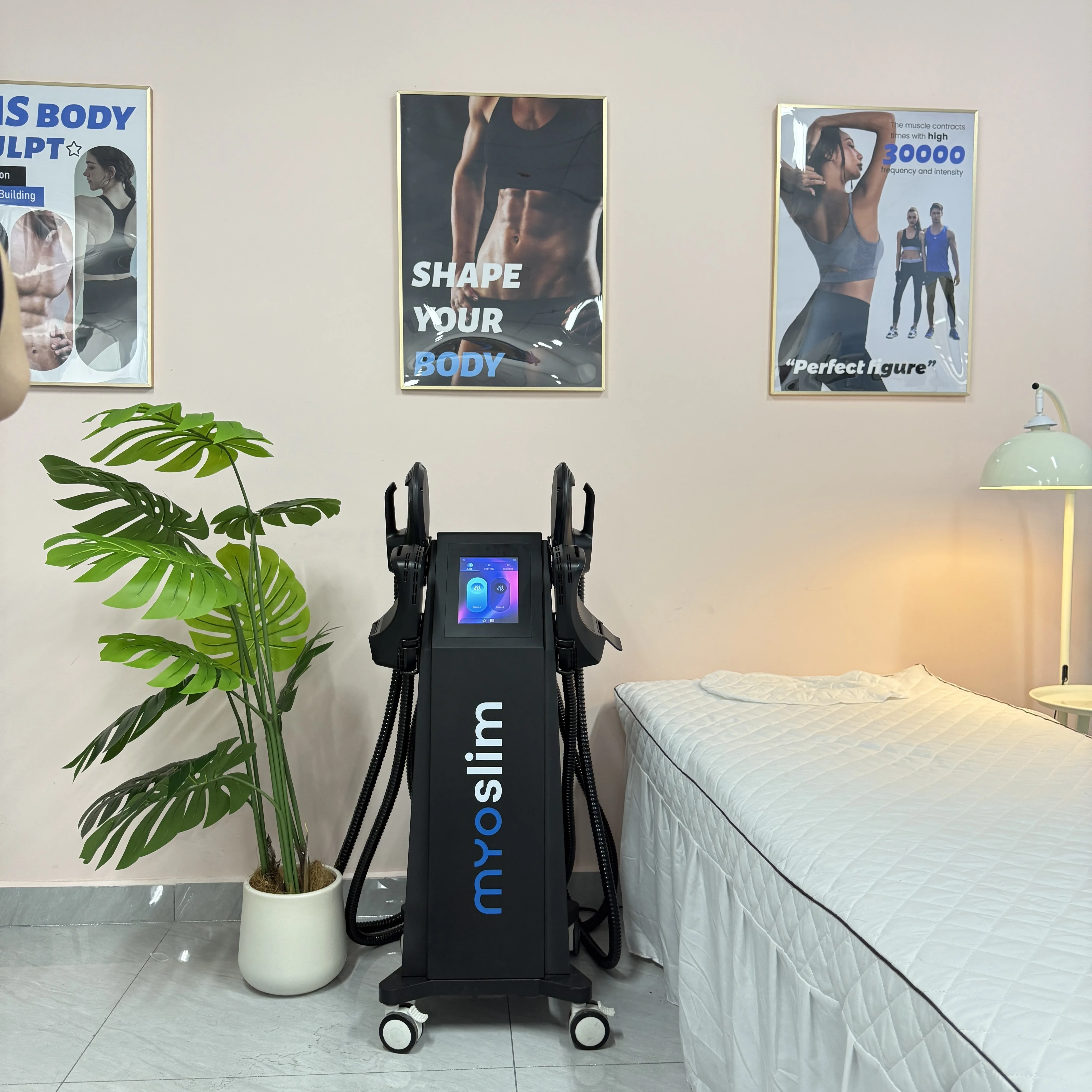 

Аппарат для коррекции фигуры MYOslim EMS, 15 Тес, 6500 Вт, для похудения, скульптурирования тела, сжигания жира, электромагнитной стимуляции мышц