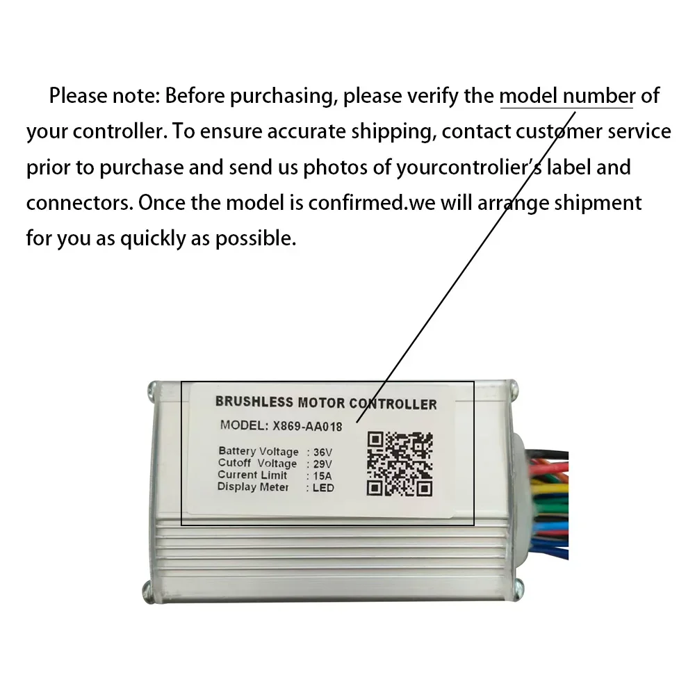 Ebike Brushless Motor Controller X869-AA018 36V 15A for LED Display Electric Scooters MTB Accessories Speed Controller