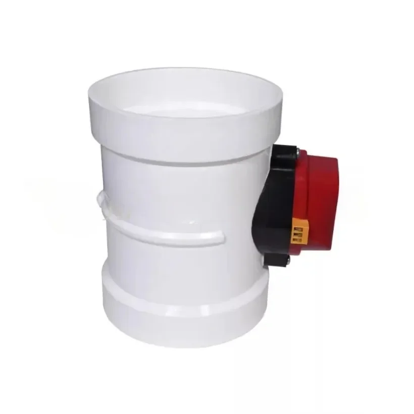 PVC Plastic Electric Damper Check Valve 75/110/160/200mm Air Duct Volume Control Valves for Ventilation Pipe 24V 12V 220V