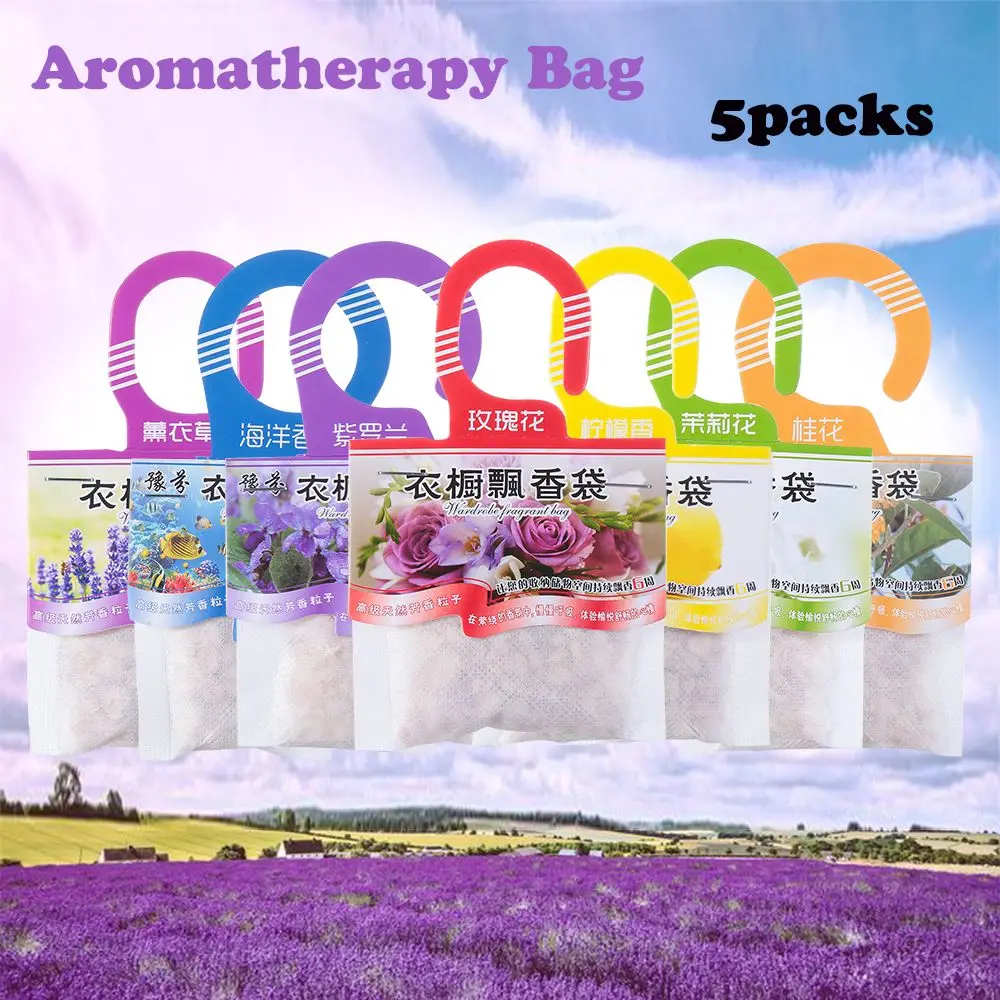 5packs Cabinet Fragrances Air Fresheners Fragrant Wardrobe Sachets Deodorizing Paper Spices Bags Aromatherapy Bag