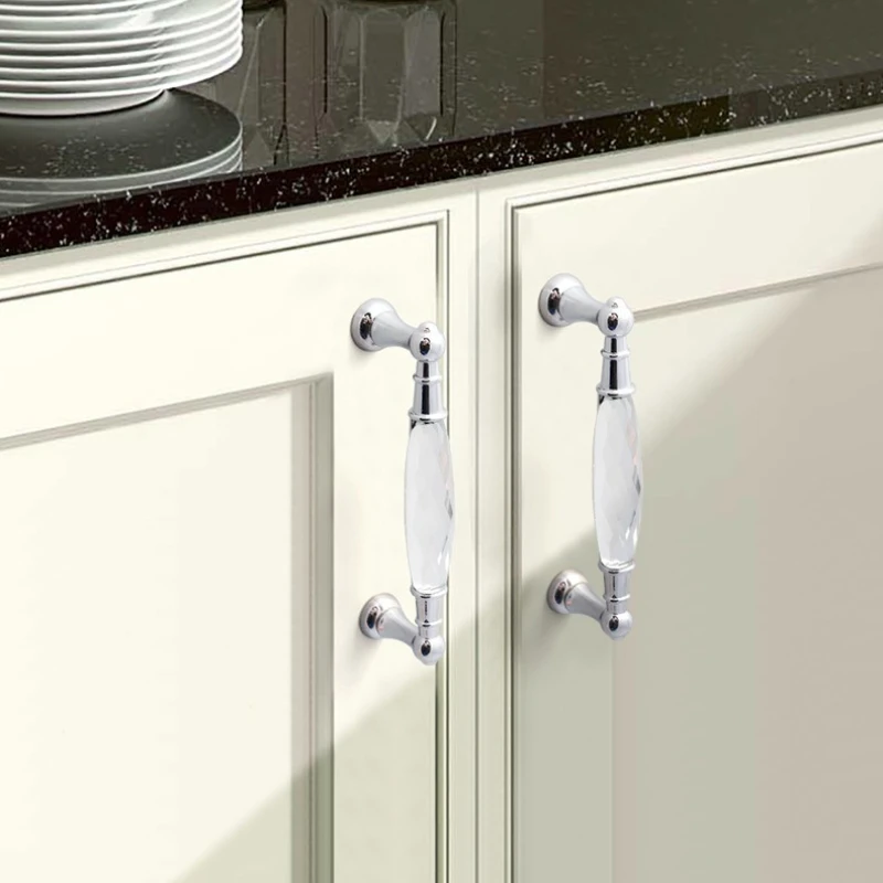 Moderne Küchenaccessoires Möbelbeschläge Chrom-Schrankgriffe Schubladenknöpfe mit Einzelloch Luxus-Kleiderschrank- und Kommodengriffe – Detail 5