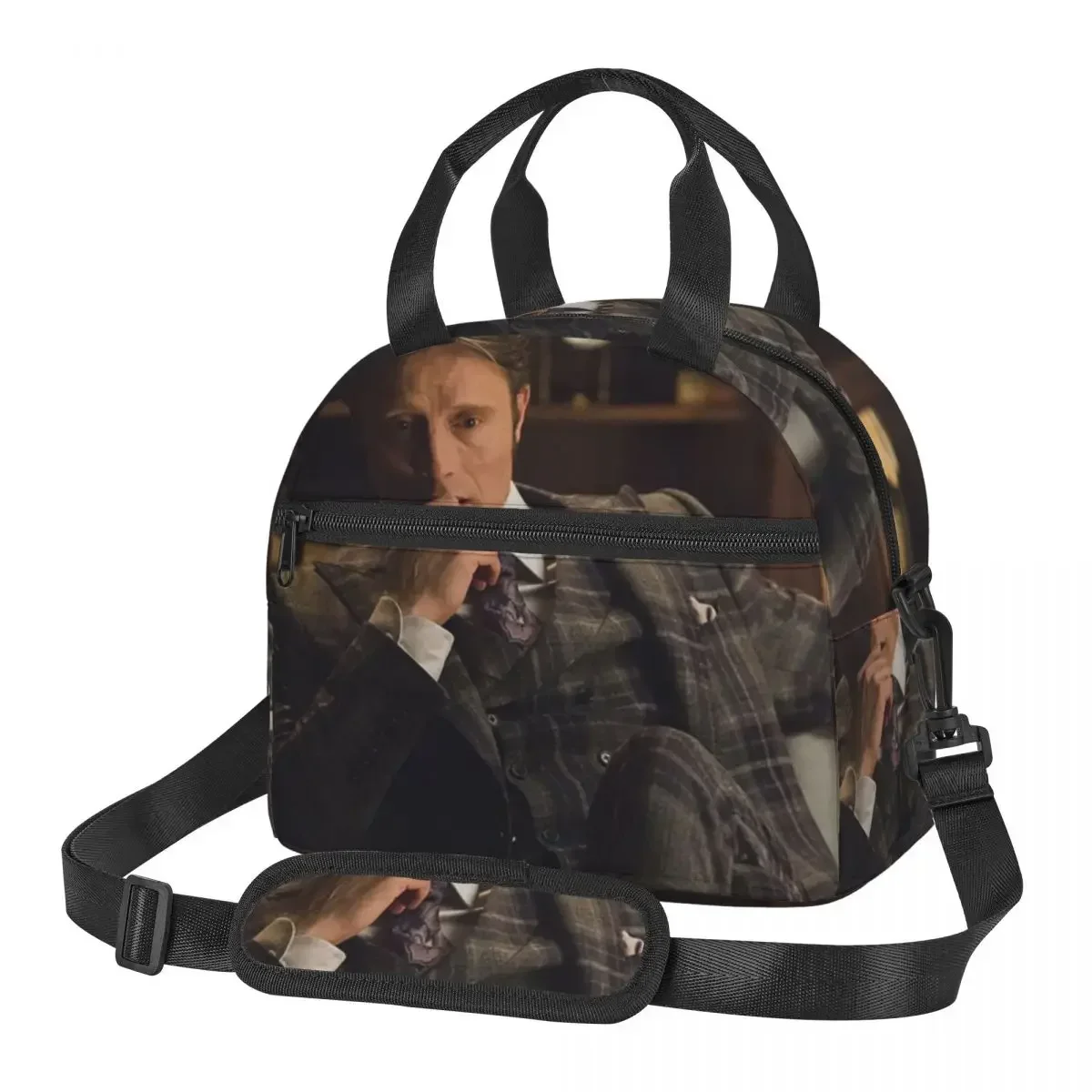 Mads Mikkelsen Hannibal Lecter (Hannibal TV) Insulated Lunch Bag for School Picnic Storage Food Boxes Cooler Thermal Lunch  Tote