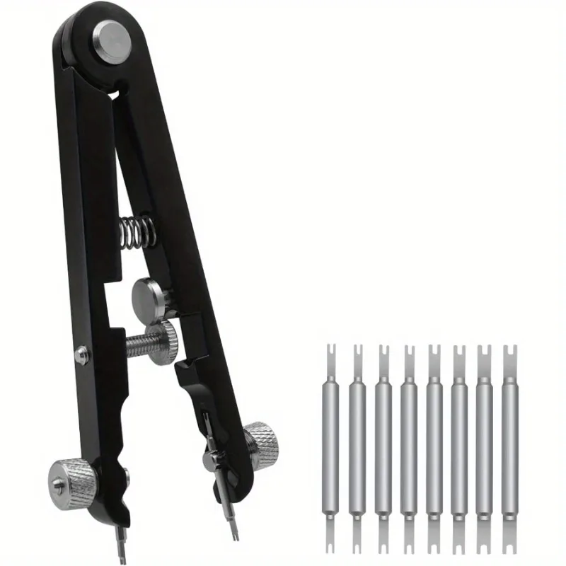 1Pc Watch Spring Bar Plier Tool Set Watchband Pliers with 10 Pins, Watch Wrist Ban Repair Remove Tool, Spring Plier Tweezer, Removal Tool for Watch Pin Strap Band Watch Link-Balck