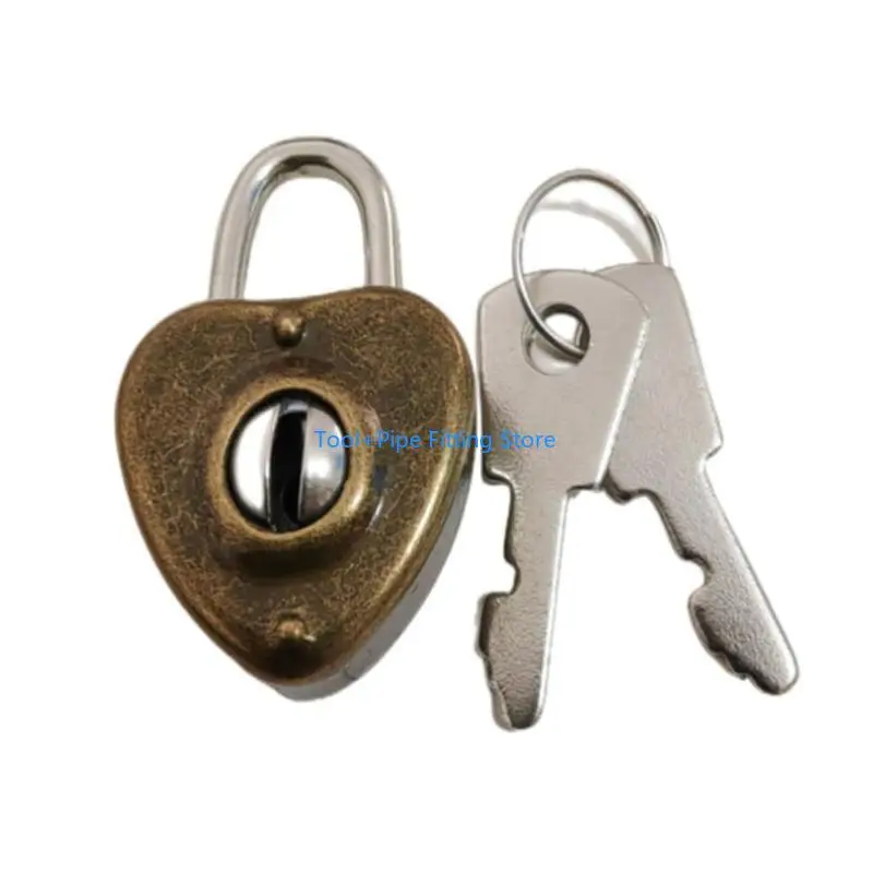 F92B Suitcase Lock Vintage Heart Lock With for Suitcase Luggage Diary Book