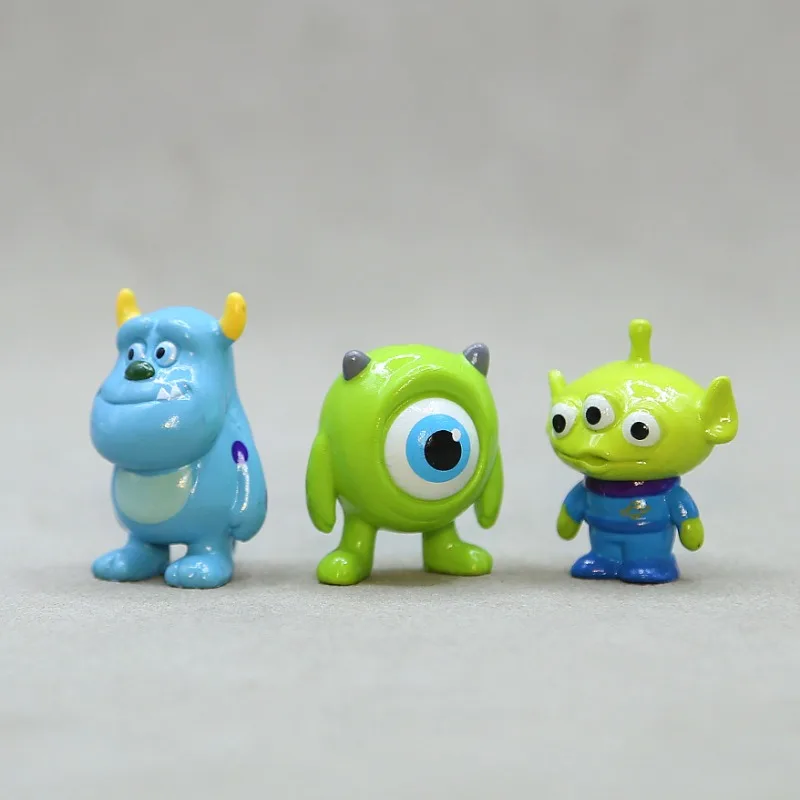 Disney Kawaii James P. Sullivan Mike Wazowski Alien Cartoon Figurines Kids Toys for Ages 3 Up Children's Birthday Gift