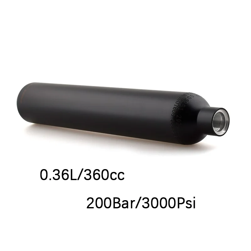 

HPA Scuba 0.36L Station Black Aluminum 3000PSI Gas Cylinder Diving M18*1.5 Air Tank Soft Aquarium Soda Water CO2 Air Bottle