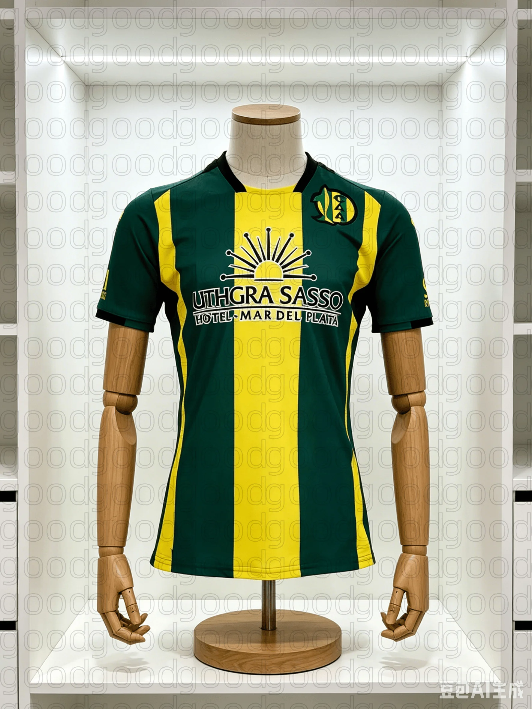 Camiseta de Fútbol Estilo Aldosivi para Hombre, Secado Rápido, Transpirable, Verde y Amarillo a Rayas, Estampado para Fanáticos, Familia, Niños, Camisetas Y2K